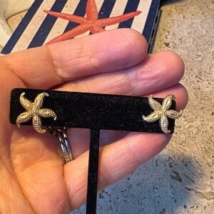 14k solid Gold Starfish Earrings
